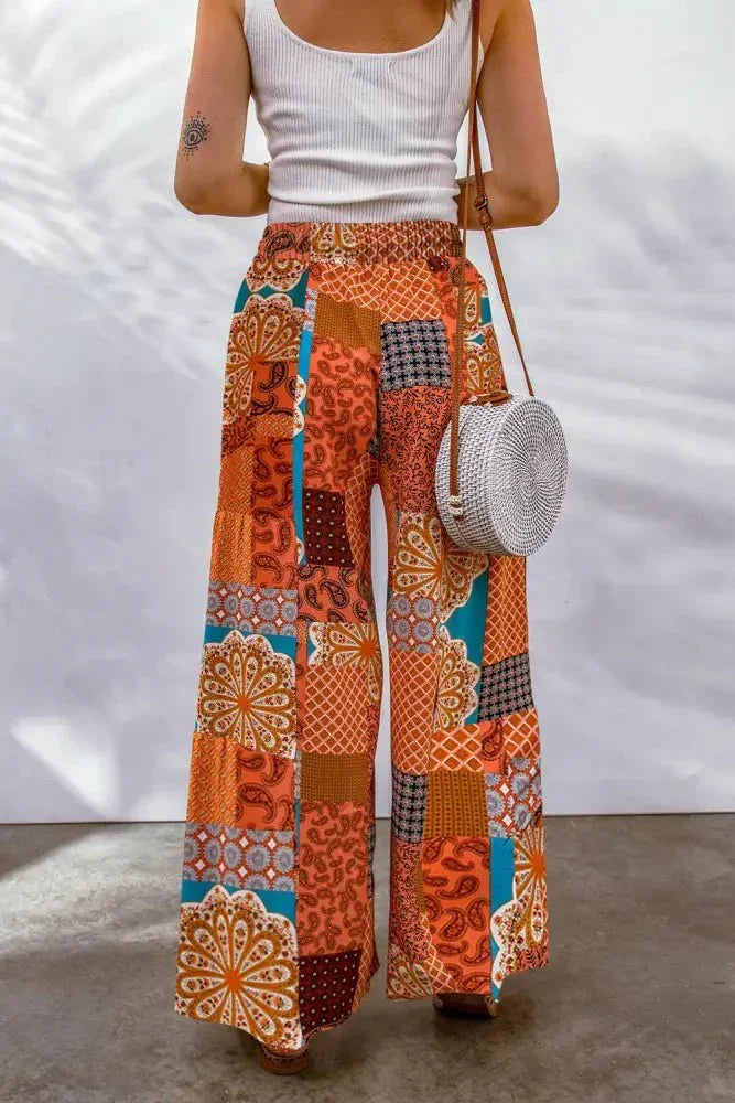 Bohemian Patchwork Drawstring Wide Leg Pants - Update AvenueBoho VibesTrendsi1001000080424141001000080424140938d658e3d0455dab5b85a23d4539dc - MaxOrange
