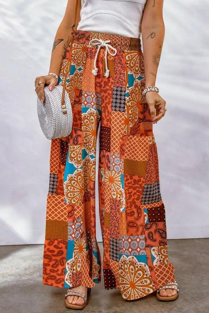 Bohemian Patchwork Drawstring Wide Leg Pants - Update AvenueBoho VibesTrendsi10010000804241410010000804241495792a3061204f61a9039ba997c24737 - MaxOrange