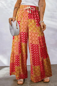 Bohemian Patchwork Drawstring Wide Leg Pants - Update AvenueBoho VibesTrendsi1001000080498891001000080498899681460e4f624ac480524bcb46e2cd22 - MaxRed