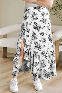Boho Floral High Waist Ruffle Split Maxi Skirt - Update AvenueBoho VibesTrendsi10010009639000510010009639000545ee37c3 - a808 - 4a0d - 9c73 - 1332efa7af42 - Max - OriginBlack