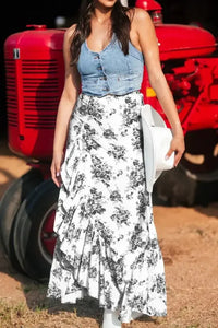 Boho Floral High Waist Ruffle Split Maxi Skirt - Update AvenueBoho VibesTrendsi100100096390005100100096390005ae55cfd6 - b1fe - 47f2 - b0f0 - 0b62b82360d1 - Max - OriginBlack