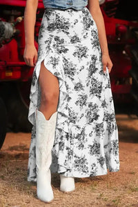 Boho Floral High Waist Ruffle Split Maxi Skirt - Update AvenueBoho VibesTrendsi100100096390005100100096390005529f9fcf - 981e - 4e25 - 8a64 - 5e4f04d39fa6 - Max - OriginBlack