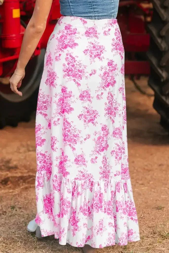 Boho Floral High Waist Ruffle Split Maxi Skirt - Update AvenueBoho VibesTrendsi1001000963950531001000963950534d073a10 - dfb4 - 443a - 942b - 85256d62c954 - Max - OriginPink