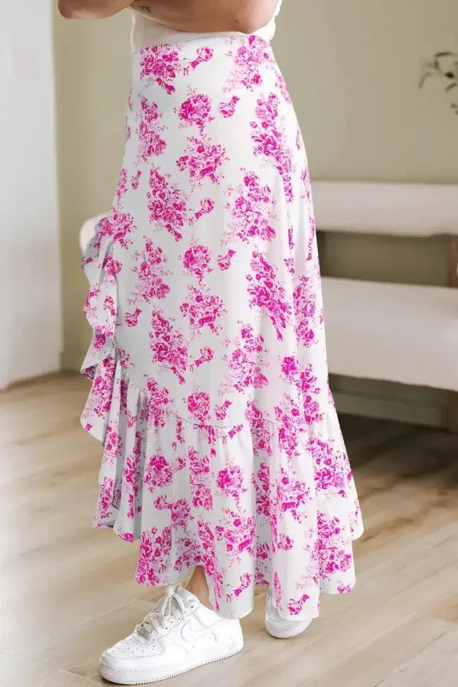 Boho Floral High Waist Ruffle Split Maxi Skirt - Update AvenueBoho VibesTrendsi100100096395053100100096395053f9891318 - 5710 - 4d4b - b44a - 6c09b03d3615 - Max - OriginPink