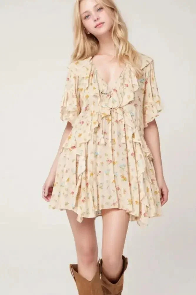 Boho Floral Tassel Tie V Neck Ruffle Wide Sleeve Mini Dress - Update AvenueBoho VibesTrendsi10010032020983910010032020983996d1150b - 5c10 - 4a69 - b483 - ac6979fb8ebf - Max - OriginCream