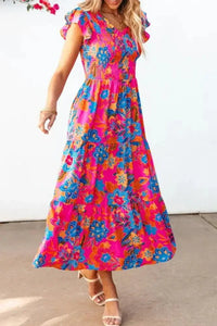 Boho Floral V Neck Ruffle Tiered Dress - Update AvenueBoho VibesTrendsi10010072463543810010072463543810c33185 - 17f9 - 499e - b37a - 764576e6d17a - Max - OriginHot Pink