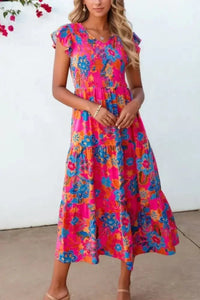 Boho Floral V Neck Ruffle Tiered Dress - Update AvenueBoho VibesTrendsi10010072463543810010072463543881b2a83a - 87e5 - 4ba5 - 9296 - c8838352e18d - Max - OriginHot Pink