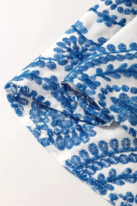 Boho Print Ruffled Cap Sleeve Crew Neck Blouse - Update AvenueBoho VibesTrendsi1001000595961301001000595961309f54d1ad - 0e06 - 497b - ba2f - 9be8fe0a2404 - Max - OriginDusty Blue