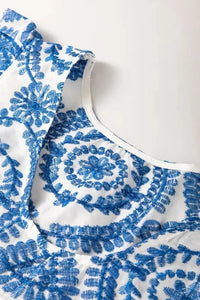 Boho Print Ruffled Cap Sleeve Crew Neck Blouse - Update AvenueBoho VibesTrendsi10010005959613010010005959613059b1197d - 3430 - 4d18 - 9639 - 37f42e00d46f - Max - OriginDusty Blue