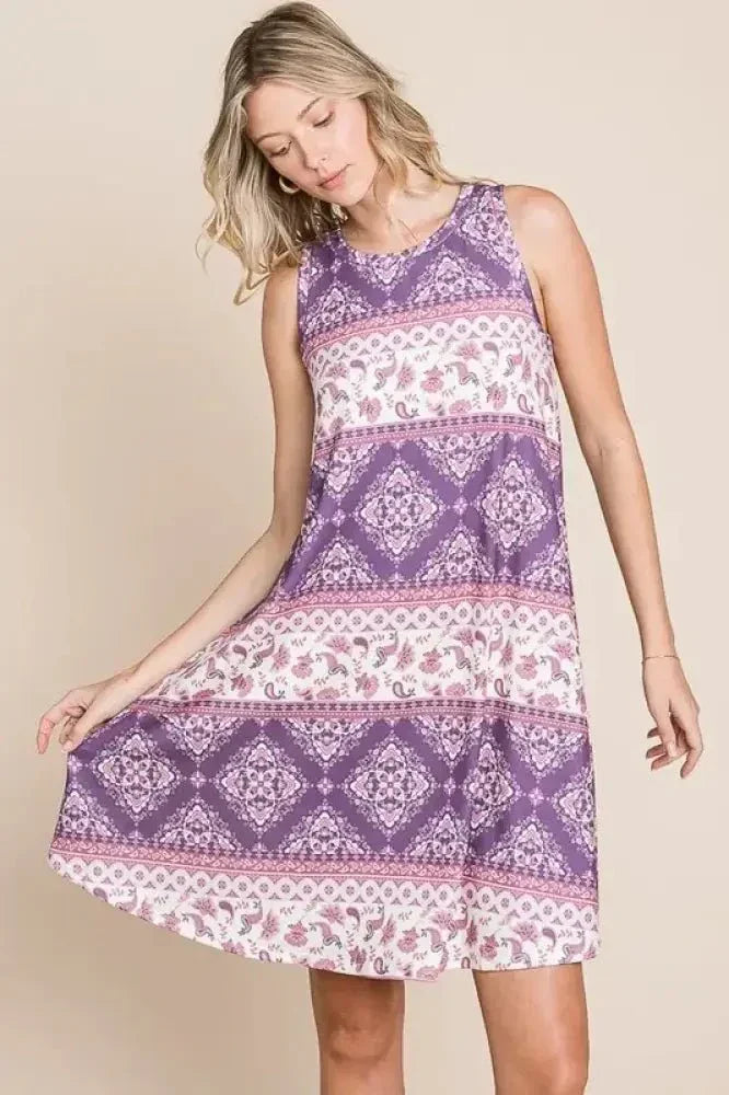 BOMBOM Bohemian Print Sleeveless Dress - Update AvenueBoho VibesTrendsi1001001711216991001001711216990caaec5a17564b96a1e891c6a960fb75 - Max - OriginAS SHOWN