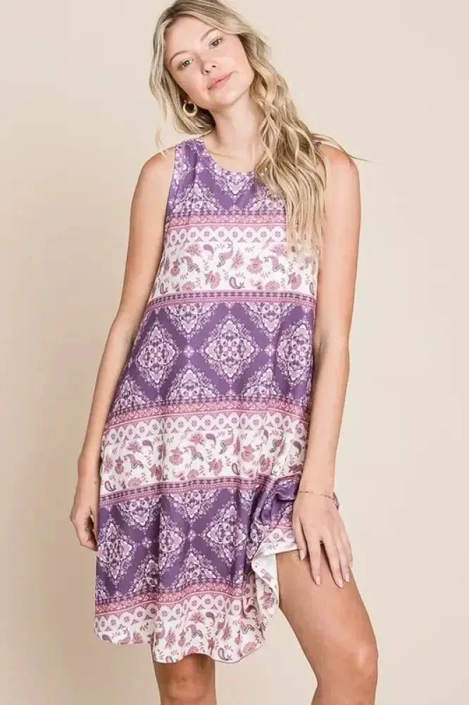BOMBOM Bohemian Print Sleeveless Dress - Update AvenueBoho VibesTrendsi100100171121699100100171121699e6822229f2844901b69eb4f552f7a3f6 - Max - OriginAS SHOWN