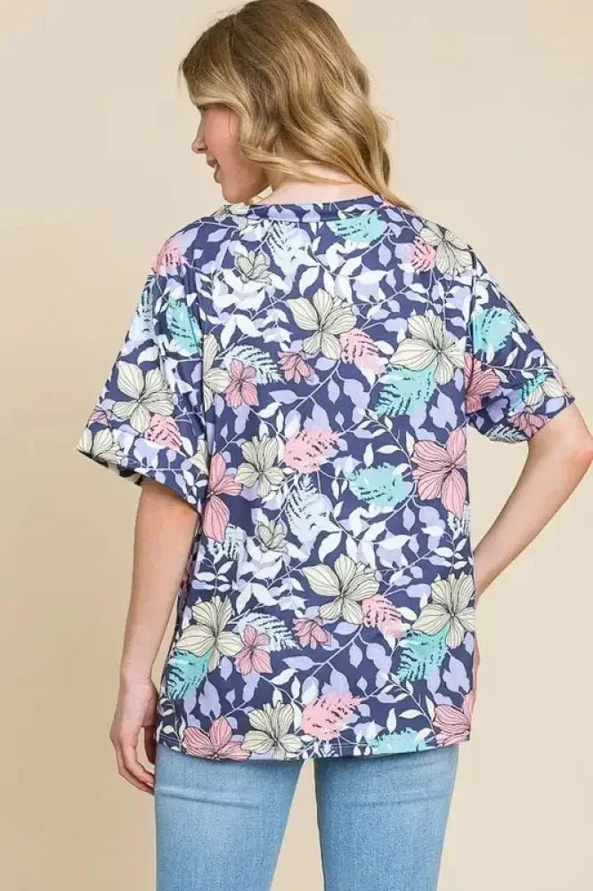 BOMBOM Floral Round Neck Short Sleeve T-Shirt - Update AvenueT-ShirtsTrendsi1001008205515911001008205515912db8664ca256483fa8599830b07a4f98 - Max - OriginAS SHOWN