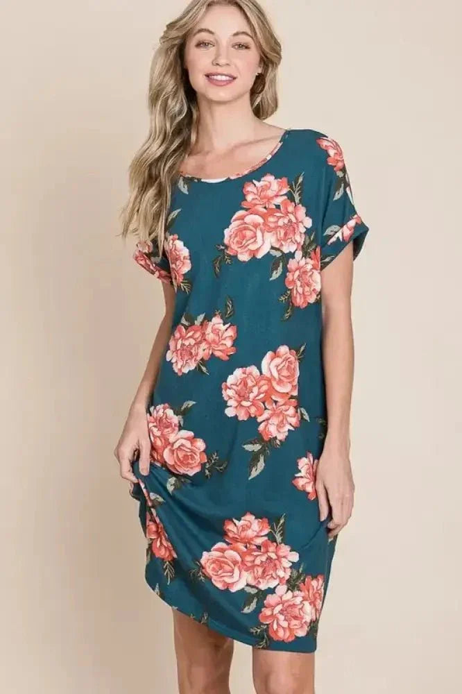 BOMBOM Floral Round Neck Short Tee Dress with Pockets - Update AvenueEffortless Elegance: DressesTrendsi100100385811138100100385811138d9eb82a8 - 903e - 4938 - 8617 - ca36711ae6a0 - Max - OriginFrench Blue