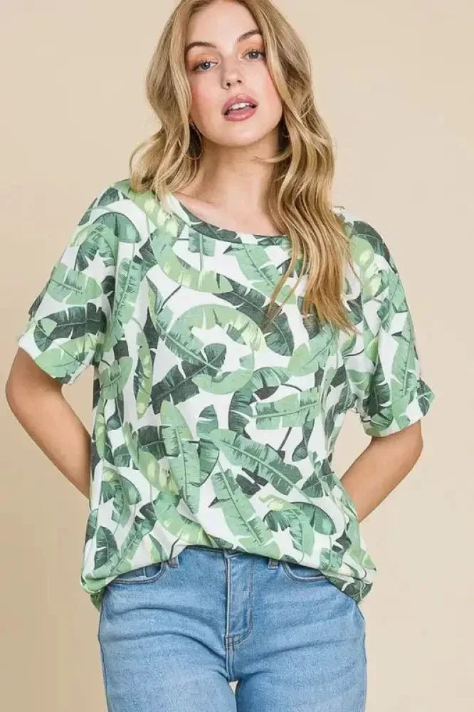BOMBOM Lightweight Printed Round Neck Short Sleeve T-Shirt - Update AvenueT-ShirtsTrendsi10010071235168310010071235168317129382 - 8d85 - 41fc - a66e - 0dab7607c668 - Max - OriginLight Green