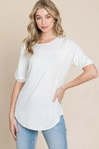 BOMBOM Round Neck Puff Sleeve T-Shirt - Update AvenueT-ShirtsTrendsi1001004930512591001004930512598150eb36d89f4c619882d81009c0fd66 - Max - OriginIVORY