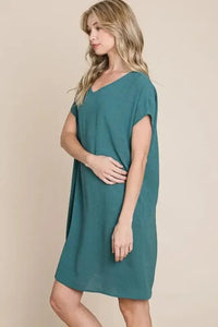 BOMBOM V - Neck Short Sleeve Dress with Pockets - Update AvenueEffortless Elegance: DressesTrendsi100100327701740100100327701740d24d3148 - 3fff - 46f6 - 813b - db9482d6734c - Max - OriginTeal