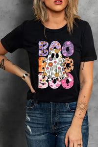 BOO Ghost Graphic Round Neck Short Sleeve T-Shirt - Update AvenueHalloweenTrendsi100100031371169100100031371169c6d06117 - 800b - 4753 - bbd2 - 766c09e0e704 - MaxBlack
