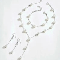 Boutique Korean version fashion sweet OL elegant pearl simple temperament necklace earrings bracelet set - Update AvenueUpdate Avenues212097056340001Boutique Korean version fashion sweet OL elegant pearl simple temperament necklace earrings bracelet set - Update AvenuesGold