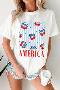 Bow Cherry AMERICA Graphic Crewneck Patriotic T Shirt - Update AvenueT-ShirtsTrendsi1001004633854521001004633854526cfb8582 - 2a06 - 4190 - be8c - 2fad2efb26c1 - Max - OriginWhite
