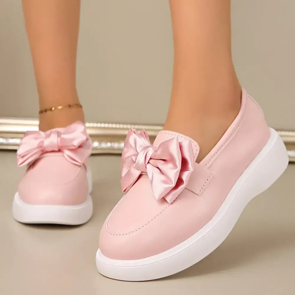 Bow Detail Platform Loafers