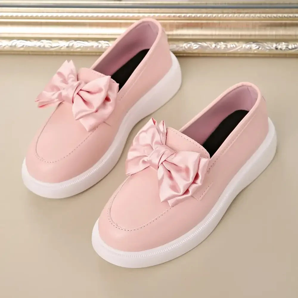 Bow Detail Platform Loafers