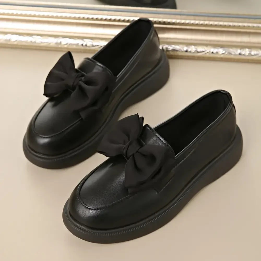 Bow Detail Platform Loafers