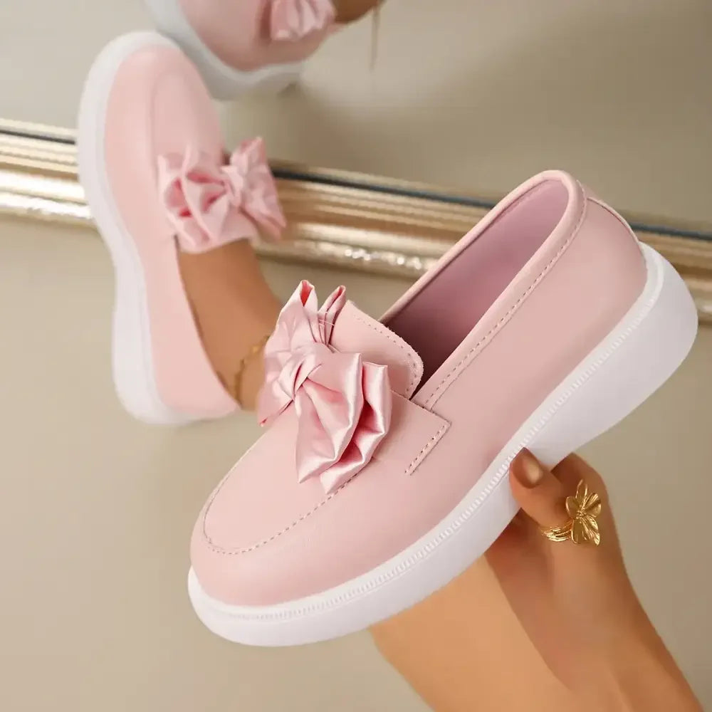 Bow Detail Platform Loafers