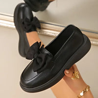 Bow Detail Platform Loafers