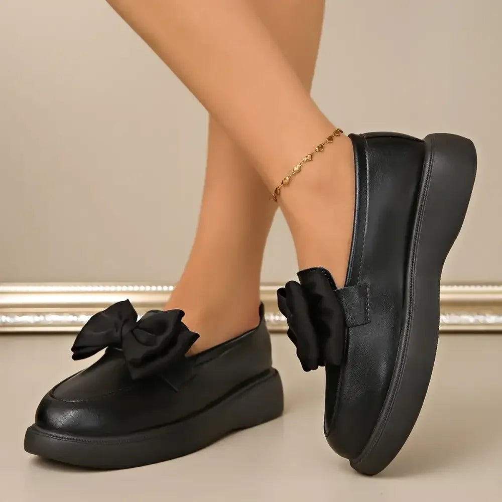 Bow Detail Platform Loafers