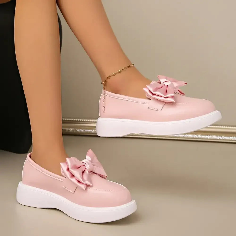 Bow Detail Platform Loafers
