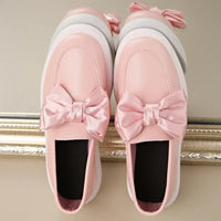 Bow Detail Platform Loafers