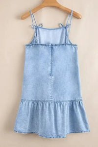 Bow Detail Spaghetti Straps Ruffle Hem Denim Dress - Update AvenueDenim Dresses & SkirtsTrendsi100100503706974100100503706974a1759943 - 615a - 4029 - b154 - f0fa8579fae3 - Max - OriginLight Blue