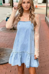 Bow Detail Spaghetti Straps Ruffle Hem Denim Dress - Update AvenueDenim Dresses & SkirtsTrendsi100100503706974100100503706974c528de1a - 7285 - 469d - 81be - 99d2826c6780 - Max - OriginLight Blue