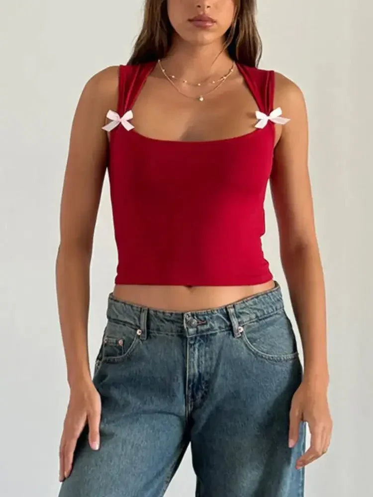 Bow Detail Square Neck Cropped Tank - Update AvenueTrendsi100100648146598100100648146598b066767a - 3111 - 48a5 - bdaf - f1169a9a09e6 - Max - OriginScarlet