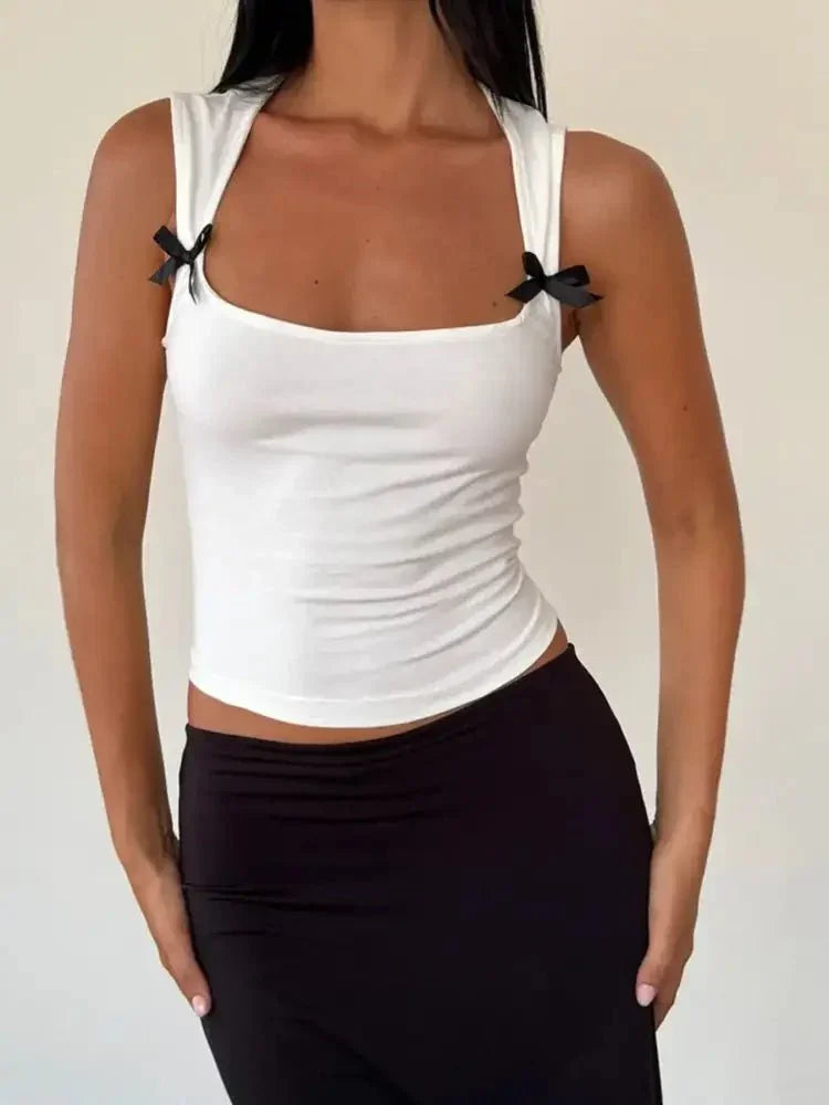 Bow Detail Square Neck Cropped Tank - Update AvenueTrendsi1001006481489621001006481489629573a455 - 8c36 - 47be - 9c0a - aceb31234b9c - Max - OriginWhite