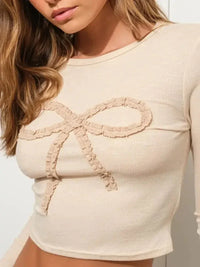 Bow Long Sleeve Fitted T-Shirt - Update AvenueT-ShirtsTrendsi100100466470963100100466470963f3c94f54 - 722d - 4930 - a588 - 2e0f68fba653 - Max - OriginApricot