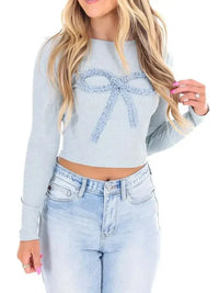 Bow Long Sleeve Fitted T-Shirt - Update AvenueT-ShirtsTrendsi100100466473357100100466473357ead96d83 - 889b - 4a69 - 8b4f - fdfdf41ab188 - Max - OriginSky Blue