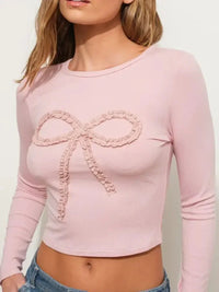Bow Long Sleeve Fitted T-Shirt - Update AvenueT-ShirtsTrendsi1001004664781001001004664781005897edcb - 281a - 4d8d - bb48 - 6a74b450e639 - Max - OriginPink