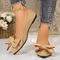 Bow Point Toe Flats Slip-Ons