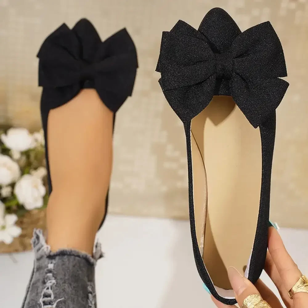 Bow Point Toe Flats Slip-Ons