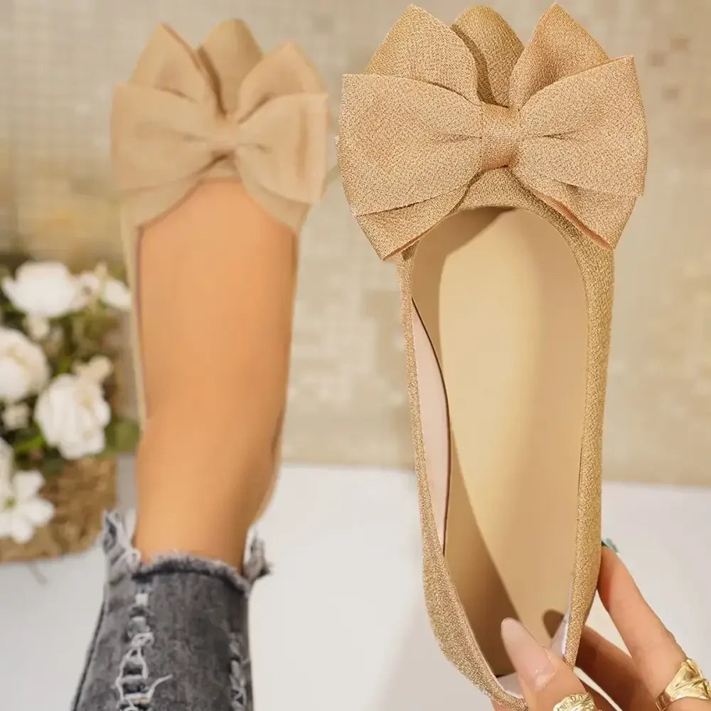 Bow Point Toe Flats Slip-Ons