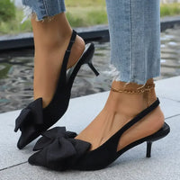 Bow Point Toe Kitten Heels Pumps