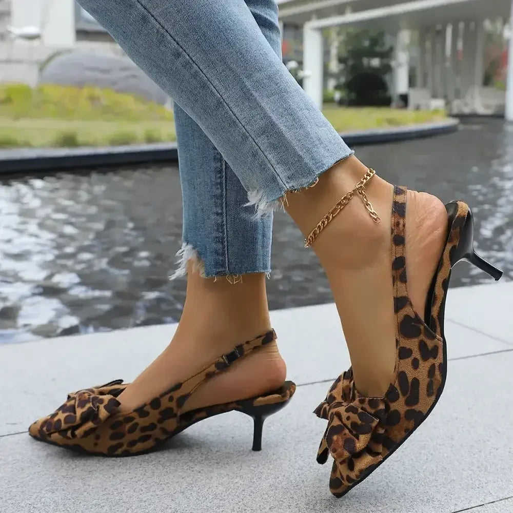 Bow Point Toe Kitten Heels Pumps