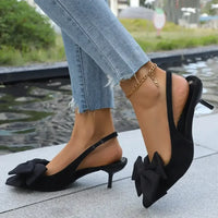 Bow Point Toe Kitten Heels Pumps