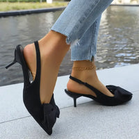 Bow Point Toe Kitten Heels Pumps