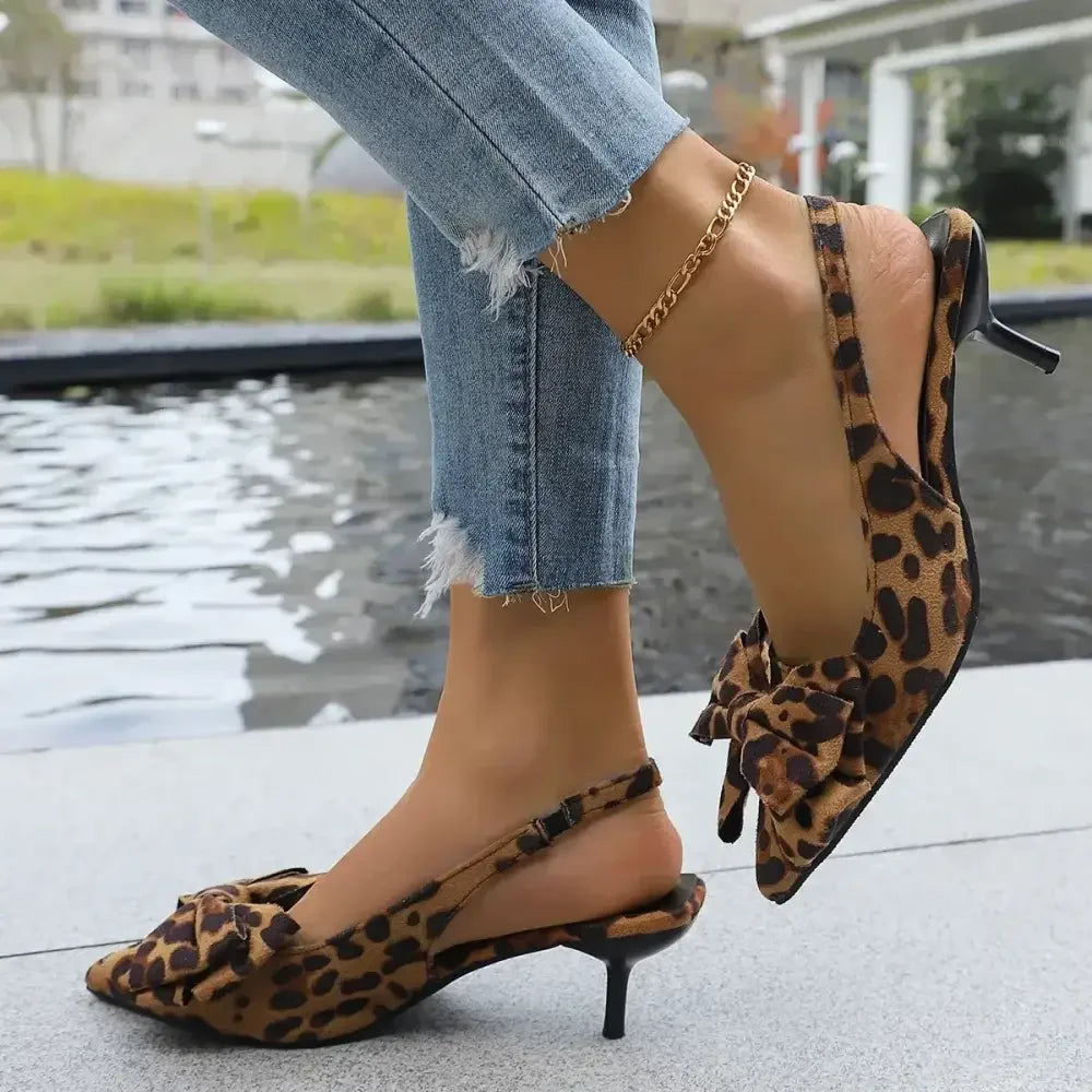 Bow Point Toe Kitten Heels Pumps