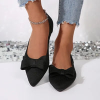 Bow Point Toe Slip-Ons
