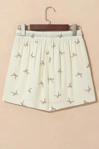 Bow Print Lace Drawstring Casual Shorts - Update AvenueBoho VibesTrendsi10010078106091710010078106091745845b86 - 59d8 - 441c - a15b - 9eae49b1a732 - Max - OriginCream
