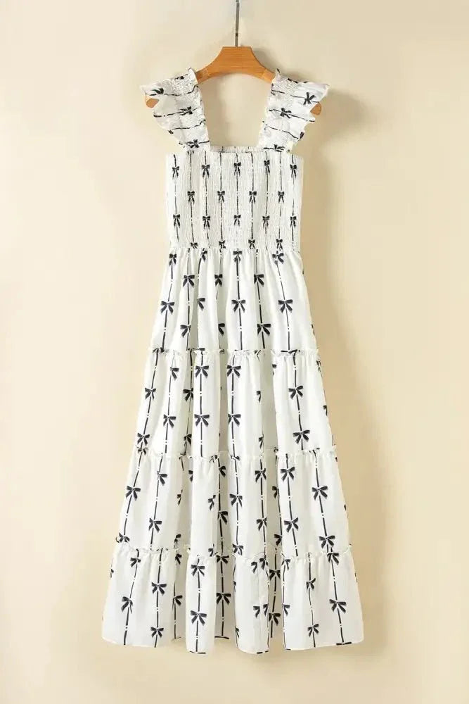 Bow Print Smocked Square Neck Ruffle Tiered Maxi Dress - Update AvenueFestival VibesTrendsi10010000201896010010000201896037f71405 - 2207 - 44e3 - aa42 - 3891a6360201 - MaxWhite