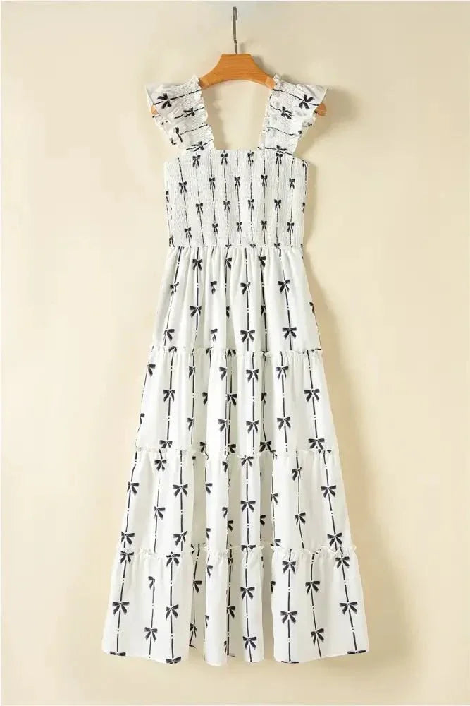 Bow Print Smocked Square Neck Ruffle Tiered Maxi Dress - Update AvenueFestival VibesTrendsi100100002018960100100002018960d9d98c18 - 925f - 4daf - 90a9 - b5dc9d6bf1e0 - MaxWhite